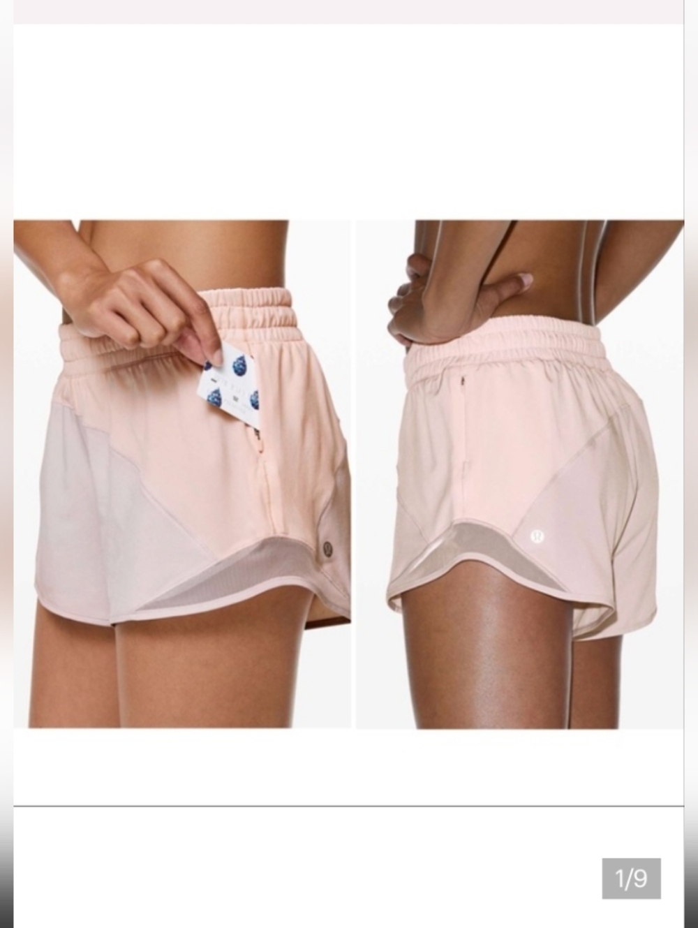 Lululemon Hotty Hot Short "Asym Butter Pink/Light Chrome/Light Chrome, Size 8